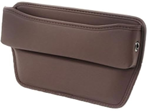 ZZZZS Autositz Aufbewahrungsbox für Bentley Continental GT Bentayga, Auto Lückenfüller Seat Gap Filler Organizer PU Konsole Seitentaschen Storage Box Zubehör,D/Mocha