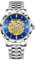 JewelryWe Herrenuhr Automatik Uhr Herren: 30m Wasserdicht Automatisch Mechanisch Armbanduhr Männer Leuchtend Skelett Militär Automatikuhr mit Silber Edelstahl Armband und Blau rundem Zifferblatt