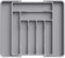 Lifewit Range Couverts pour Tiroir de Cuisine, Rangement Extensible et Ajustable, Support en Plastique pour Cuillères, Fourchettes, Couteaux, Gris