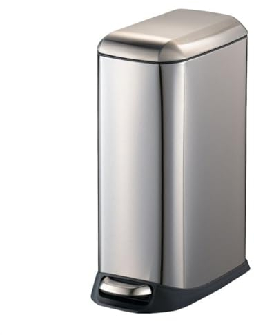 Mülleimer Schmaler Mülleimer, 12/20 Liter, mit Deckel mit Absenkautomatik, Mülleimer aus Edelstahl mit herausnehmbarem Papierkorb, Mülleimer mit Trittpedal for Badezimmer, Küche, Büro Geeignet für Küc