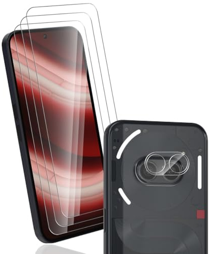 Yonntmmi Protector de Pantalla para Nothing Phone(2A) Plus 3+1 Piezas Cristal Templado, Película Protectora & Protector de Lente de Cámara,9H Antiarañazos Vidrio Templado por Nothing Phone(2A) Plus