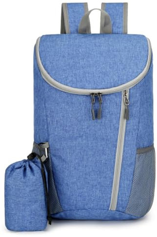 FUXIU Geräumiger faltbarer Rucksack für Reisen, Sport und Outdoor-Abenteuer, hellblau