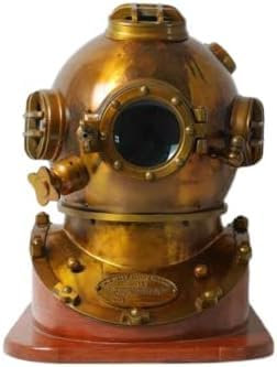 Antik Tauchhelm Messing US Navy Taucherhelm (Antik Tauchhelm Marine US Navy Mark V Tiefsee Tauchhelm mit Sockel)