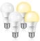 ILEEDear Dusk to Dawn LED Light Bulbs 11W with Daylight Sensors, E27 Edison Screw, Auto On Off, Outdoor Night Light from Dusk Till Dawn, Security Bulbs, Warm White 3000K, 4 Pack