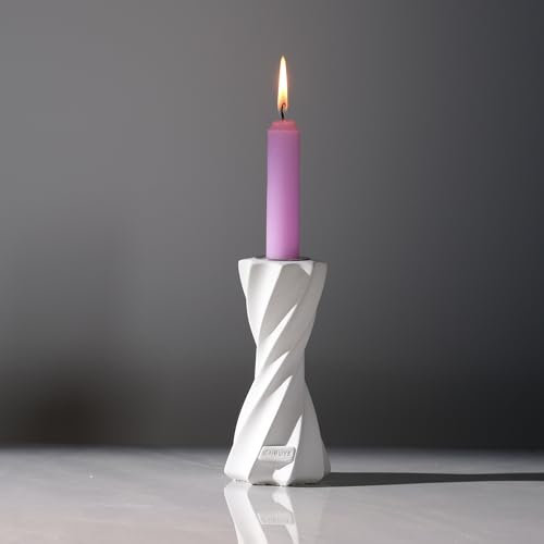 ICNBUYS Twizzle Twist Portacandela, Porta Candela Unico per Decorare la Tavola, Complemento d’Arredo di Design, Idea Regalo per Casa Nuova, Stand Candela Spirale, Altezza 14,2 cm, Cemento