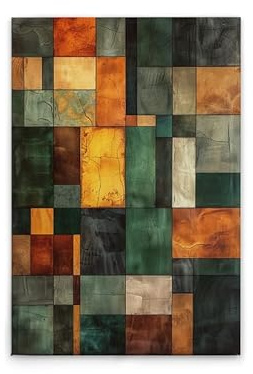 A.S. Création Leinwandbild Block Art Schach - Wandbild in Grün, Gelb - 60 x 90 cm - DD133344