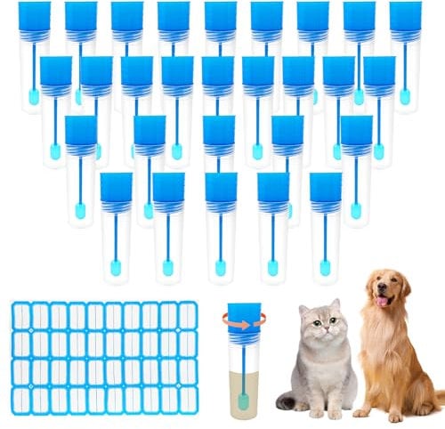 28pcs Urine Sample Bottles, 20 ml Sample Bottles for Urine Test, Specimen Bottles For Urine, Urine Sample Pots, Stool Sample Collection Kit, Plastic Urine Sample Pots for Detecting Pets