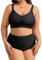 heekpek Costumi da Bagno Donna Taglie Forti Due Pezzi Vita Alta Push Up Bikini Donna Mare Imbottito Costumi Mare da Donna Scollo a V Costume per Seno Grande, Nero, XXL
