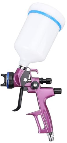 Kit Pistola a Spruzzo HVLP con Ugello 1,3 Mm, Spruzzatore di Vernice Professionale 4000B con Tazza di Alimentazione 600 Ml, Modello e velocità di Spruzzo Personalizzati,