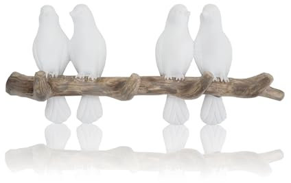 QUMENEY Vögel Haken Wand Kleiderbügel Harz Dekor Haken montiert Mantel Robe Haken Schlüssel Organizer Rack für Wohnzimmer Bad Küche (4 Vögel)