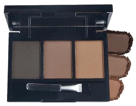EONFAVE Augenbrauen Färben Braun, Matt Augenbrauenpuder, 3 Färben Eyebrow Powder, Augenbrauen Puder mit Bürste, Wasserfeste, Multipurpose, Feines Pulver, Sofortiges Ergebnis, Natürlich