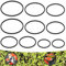 10 Pcs Fish Feeding Rings Set 5 Sizes Aquarium Round Feeder Ring for Fish Tank Aquarium Floating Plant Corral for Intercepts Floating Plants Black