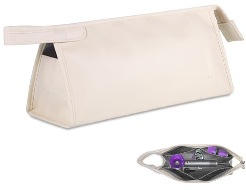 Reise Airwrap Tasche Reisetasche Kompatibel mit Dyson Supersonic Shark Flexstyle, PU-Leder Travel Bag für Dyson Airwrap Styler und Lockenwickler, Aufbewahrungstasche für Warmluftbürste Haartrockner
