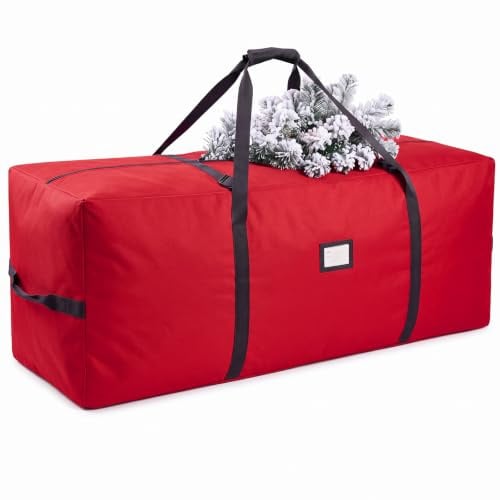 GUDELAK Weihnachtsbaum Aufbewahrung, passend für bis zu 2,3 m große Weihnachtsbäume, robuste 600D Oxford-Weihnachtsbaum Tasche, Rod Tannenbaum Tasche zur Aufbewahrung von (127 x 50 x 38 cm)