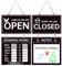 Horario de apertura Registrarse - 56 X 24,8 cm Cartel abierto y cerrado | Señal para colgar Abrir y cerrar Con horarios de apertura, paneles de bienvenida decorativos, horario comercial S