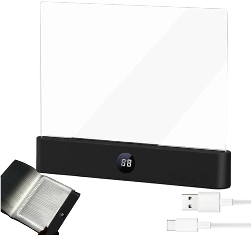 Yulokdwi Smart LED Book Light, 3 Lichtfarben Dimmbares LED Buchlampe Mit Timer, Panel Book Light,Wiederaufladbare Buch Leselampe,Zum Lesen Im Bett Bei Nacht