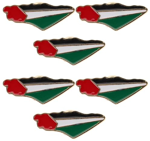 SUPVOX Broches Drapeau Palestine Épingles Décoratives en Alliage de Zinc Lot de 6 Faciles à Fixer, Design Distinctif et Artisanat Exquis pour Vêtements et Accessoires