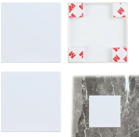 MNYXIS 3 Pezzi Copriprese Autoadesive Da Incasso, Placca Da Parete Vuota In Plastica Bianca 86×86 mm, Senza Viti, Per Prese O Interruttori Inutilizzati, Facile Da Installare E Durevole