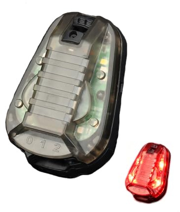 wasserdichte Taktische Helmlichter für Airsoft Helm Zubehör Stroboskop-Signallicht LED Jagdlampe Helmlampen (Schwarz rot Licht)