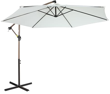 AXI Dion Ampelschirm Rund Ø 300 cm | Sonnenschirm für Garten/Terrasse mit Pulverbeschichtetes Gestell | Inkl. Kreuzfuß | Kippbar & 360° drehbar.