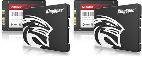 KingSpec 1To 2.5 SATA SSD, 3D NAND Flash Disque Dur SSD Interne, Vitesse de Lecture jusqu'à 550 Mo/Sec - pour Ordinateur de Bureau/Portable/Tout-en-Un (Lot de 2)