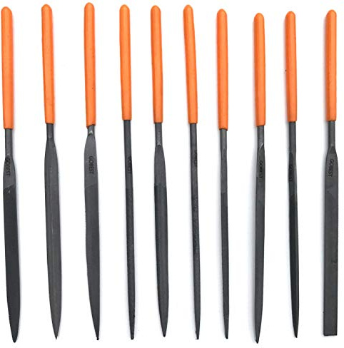 GOBEST Precision Needle File Metal Set 10 pcs 3x140x60 mm, T12 Steel (GB-0010)