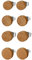 JewelryWe Schmuck 4 Paare Herren Damen Ohrstecker, Edelstahl Holz Runde Ohrringe Piercing, Kaffee, 6mm-12mm
