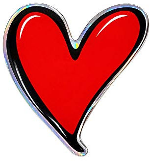 Quattroerre 14112 Sticker Adesivo 3D Cuore, 60 x 55 mm