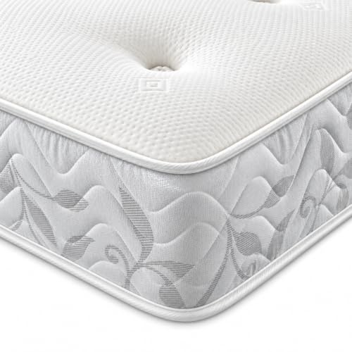 Starlight Beds Galaxy Tufted Shorty Mattress, 75x175x20cm | Coil Spring, Memory Foam Layer, Hand Tufted, 8 Inch Deep, Soft Comfort, Budget Friendly, Rolled & Boxed, UK Manufacturer