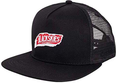 Blackskies® Anthem Trucker Snapback Cap | Unisex Baseball Mütze Kappe Herren Damen Skater Mesh - Schwarz