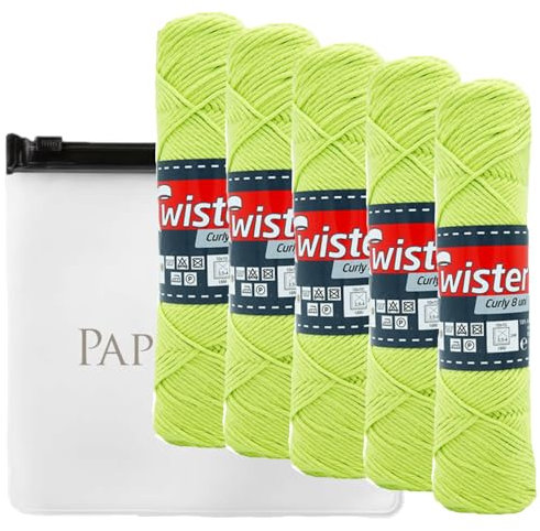 Haekelgarn Baumwollgarn Stricken Haekeln Basteln 5x50g Fb.71 pistazie inkl.Zippbeutel