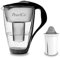 PearlCo Glas-Wasserfilter (schwarz) mit 1 Protect+ Classic Filterkartusche (f. hartes Wasser) - Made in EU
