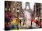 Startonight Bilder Farbige Straße von Paris - Leinwandbilder Moderne Kunst - Städtisch Wanddeko Kunstdrucke, Wandbilder Wohnzimmer Groß Wand Bild 80 x 120 cm, Tag Nacht Effekt, Elegante Geschenkidee