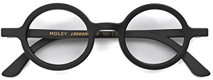 LONDON MOLE® Moley Blaulichtfilterbrille | Coole runde Form | Verhindert Augenbelastung | Für Männer, Frauen, Unisex | Federbeschläge