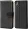 Verco kompatibel mit Xperia XA1 Hülle, Handyhülle für Sony Xperia XA1 Tasche PU Leder Flip Case Brieftasche - Schwarz
