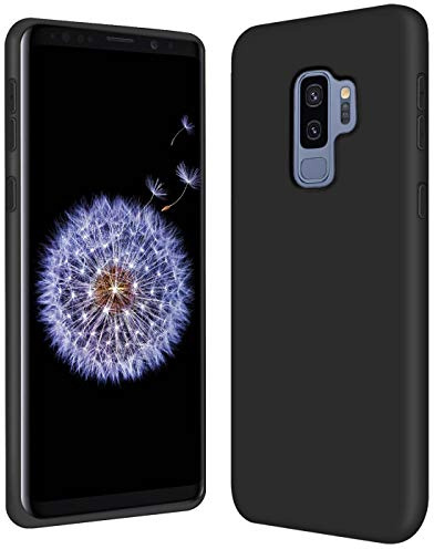 CoolGadget Silikon Hülle für Samsung Galaxy S9 Plus Mikrofaser Schwarz