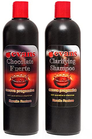 YSSER evans COMBO PACK Brazilian Keratin Hair Smoothing Treatment Blowout Straightening System – Strong 16 fl oz + Clarifying Shampoo, 16 Fl Oz (Pack of 2)