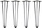 Zelsius Tischbeine, Hairpin Legs, Tischgestell, 4er Set Tischkufen, Haarnadelbeine, Stahl Hairpins für Do-It-Yourself Esstisch Arbeitstisch Beistelltisch (45 cm, Natur/Rohstahl)