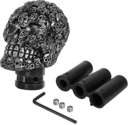 Kuuleyn Pomo de cambio de marchas manual, botón de cambio modificado para coche con calavera esquelética, palanca de palanca universal para coche de transmisión Manual