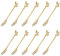 LdawyDE Fourchette dessert, 10 Fourchette inox, Matériau en acier inoxydable, durable, résistant à la rouille, facile à nettoyer, forme de feuille, pour dessert, gâteau (12,5 x 1,5cm, Or)