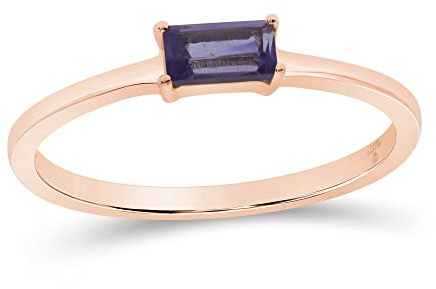 585er Rotgold Damenring mit rosa Amethyst 0,30ct. Gr. 54