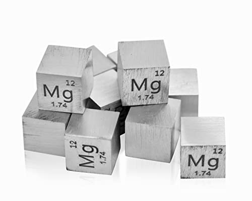 Magnesium Würfeldichte, Magnesium Metallwürfel 10 x 10 x 10 mm rein 99,9 % für Sammlung von Elementen