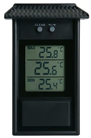 Digitales Display Max Min Gewächshaus-Thermometer, Innen- und Außenthermometer Wandmontage Garten für Wandzimmer, Digitales Temperaturmessgerät Wasserdicht Thermometer für Garten Gewächshaus Home