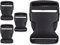 Your Day Mate Fibbie, misura 25 mm, 4 pezzi, in nero, in plastica, fibbie a nastro Fibbia a scatto, fibbia di ricambio, fibbia di riparazione, fibbia per zaino, cinghia per fibbia