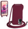 WenBaby Funda con Cuerda para Xiaomi Redmi Note 11S/Note 11 4G, Líquida Silicona Carcasa con Cordón Ajustable Collar Correa de Cuello, Cubierta Prueba Golpes con Microfibra Forro (Rojo)