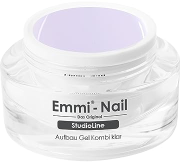 Emmi Nail Studioline Aufbau-Gel Kombi Klar | LED UV Aufbaugel für Gelnägel | Perfekt für Naturnagelverstärkung & Nagelverlängerung | Mittelviskoses, selbstglättendes Builder Gel | HEMA-frei | 30ml