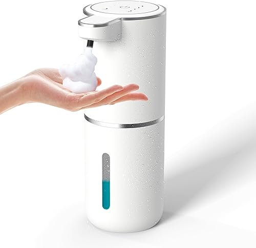 Dispenser automatico di sapone – Dispenser di sapone schiumogeno Touchless 400 ml Dispenser ricaricabile USB Elettrico a parete 4 livelli Pompa erogatore di schiuma regolabile per bagno cucina sapone