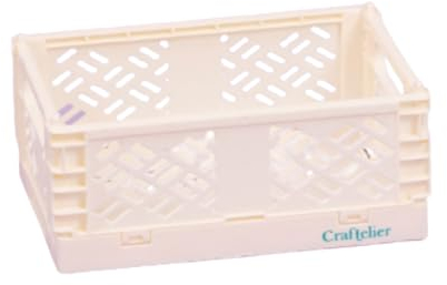 Craftelier - Aufbewahrungsbox zum Organisieren und Aufbewahren von Bastelmaterialien | Faltbares und stapelbares Design | Kleine Größe - Offene Box 13,5 x 9,5 x 5,5 cm - Weiß