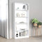 Natulvd Bookcase, 5 Tier Tall Bookshelf Bookcase with Cube Storages, Free Standing Morden Media Cabinet for Home Office Living Room and Bedroom - White