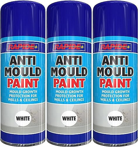 400ML White Matt Paint Anti Mould Spray - Eliminate Mold Treat Dampness Remove Stains - Protect Walls Ceilings From Fungus And Algae - Prevent Mould Growth Basements Bathrooms Kitchens (3)